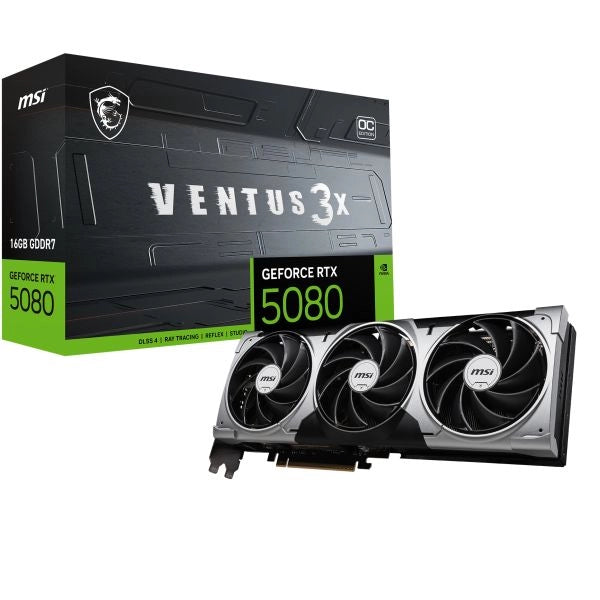 Msi ventus geforce rtx5080 16g 3x oc nvidia geforce rtx 5080 16 gb gddr7 - 912-V531-428