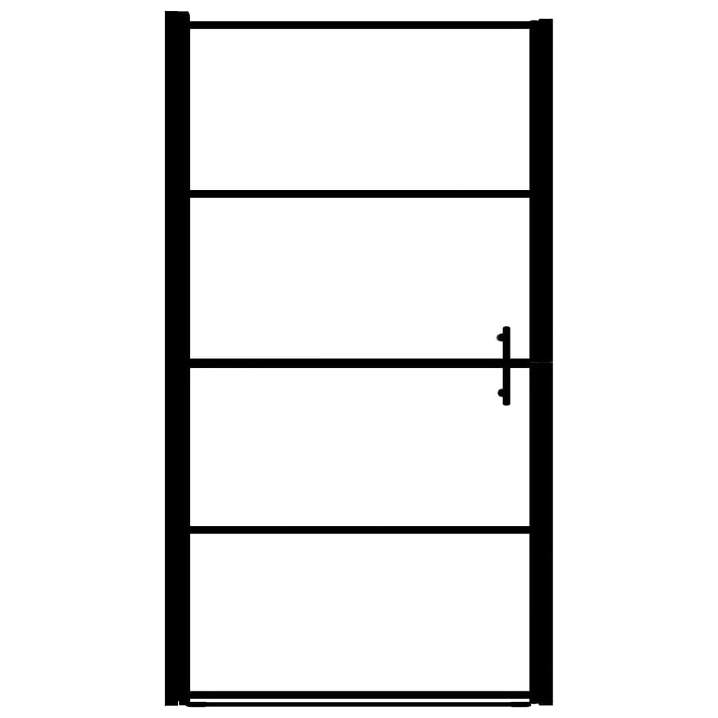 Porta doccia box doccia bagno casa interno antispruzzo vetro temperato 100 x 178 cm trasparente e nero 02_0003750