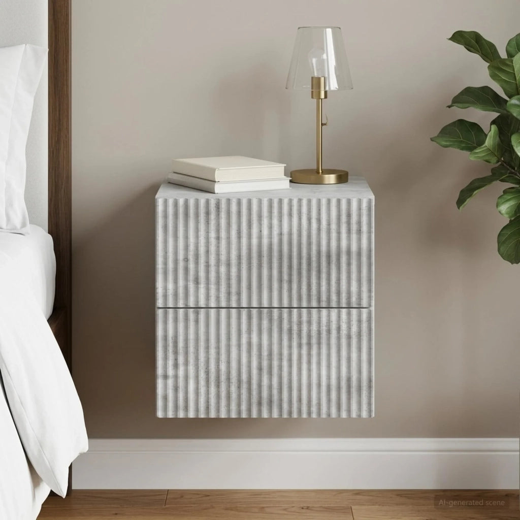 Mobiletto da notte a muro Grigio Cemento 33 x 34,5 x 40 cm 898471