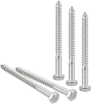 Zeskantschroeven RVS 304, 5/16" x 3-1/2", 30 pezzi, con filetatura divisibile per legno.