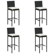 Sgabelli da Bar con Cuscini 4 pz Neri in Polyrattancod mxl 94519
