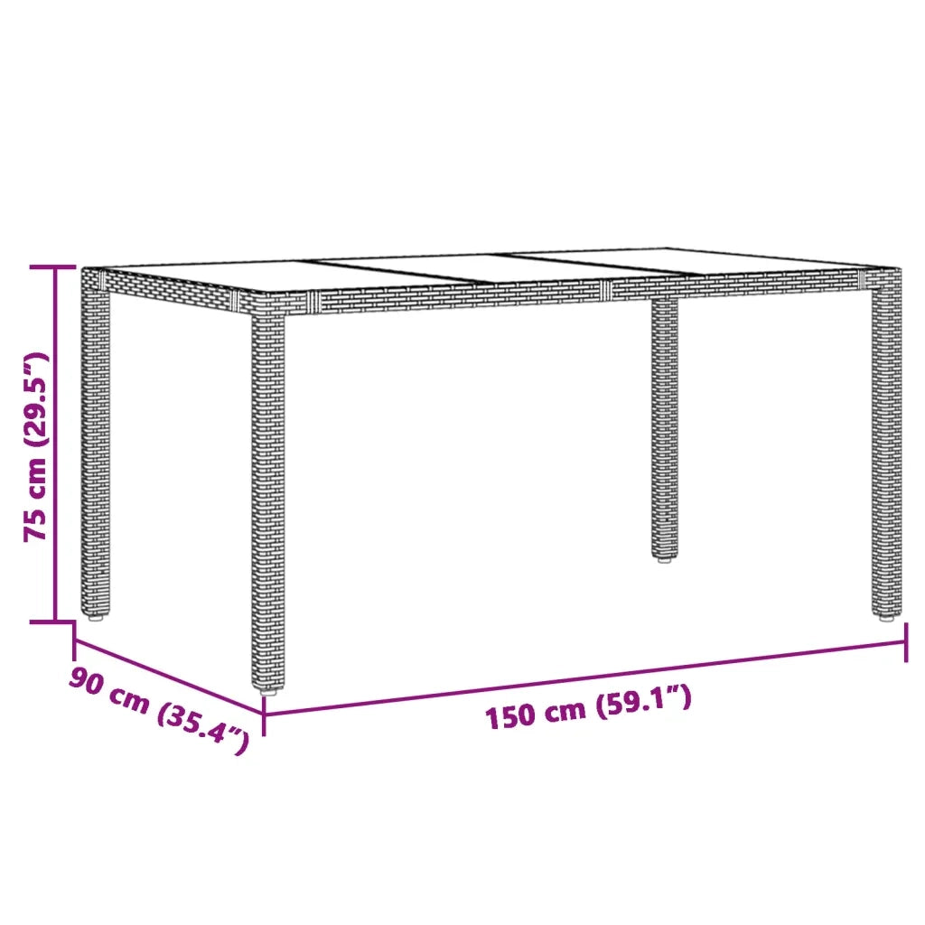 Set da Pranzo da Giardino 5 pz Nero con Cuscini in Polyrattan
