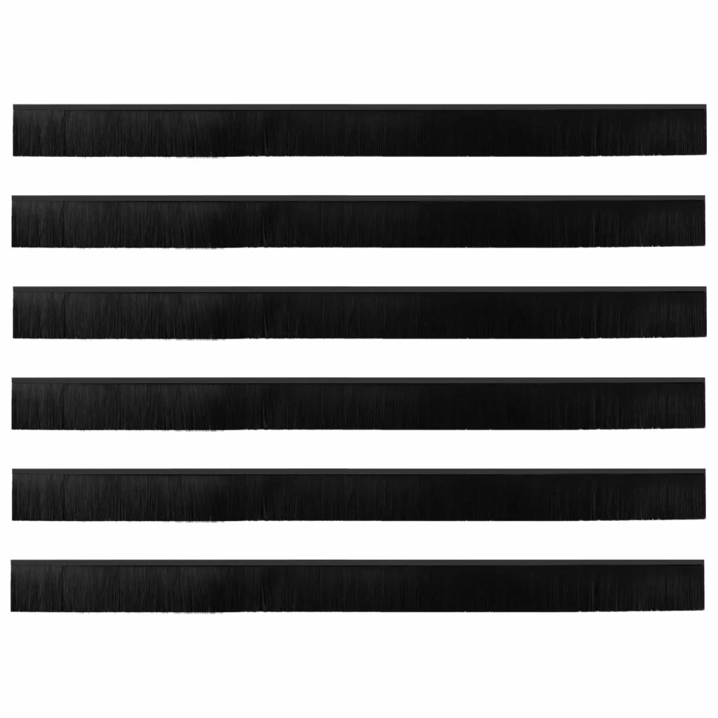 Spazzole per porte autoadesive 6 pz Nero 100 cm CFW1090062