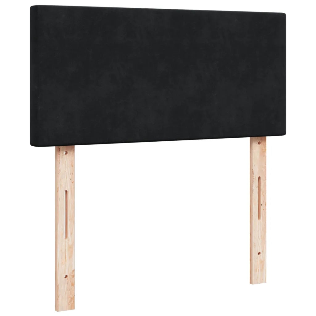 Giroletto a Molle con Materasso-Struttura Letto Nero 90x200 cm in Velluto 678449