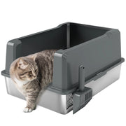 Lettiera per gatti in acciaio inox ¨C Xylo ¨C 85L semifchiusa, 71x50,8x35,5cm grigio