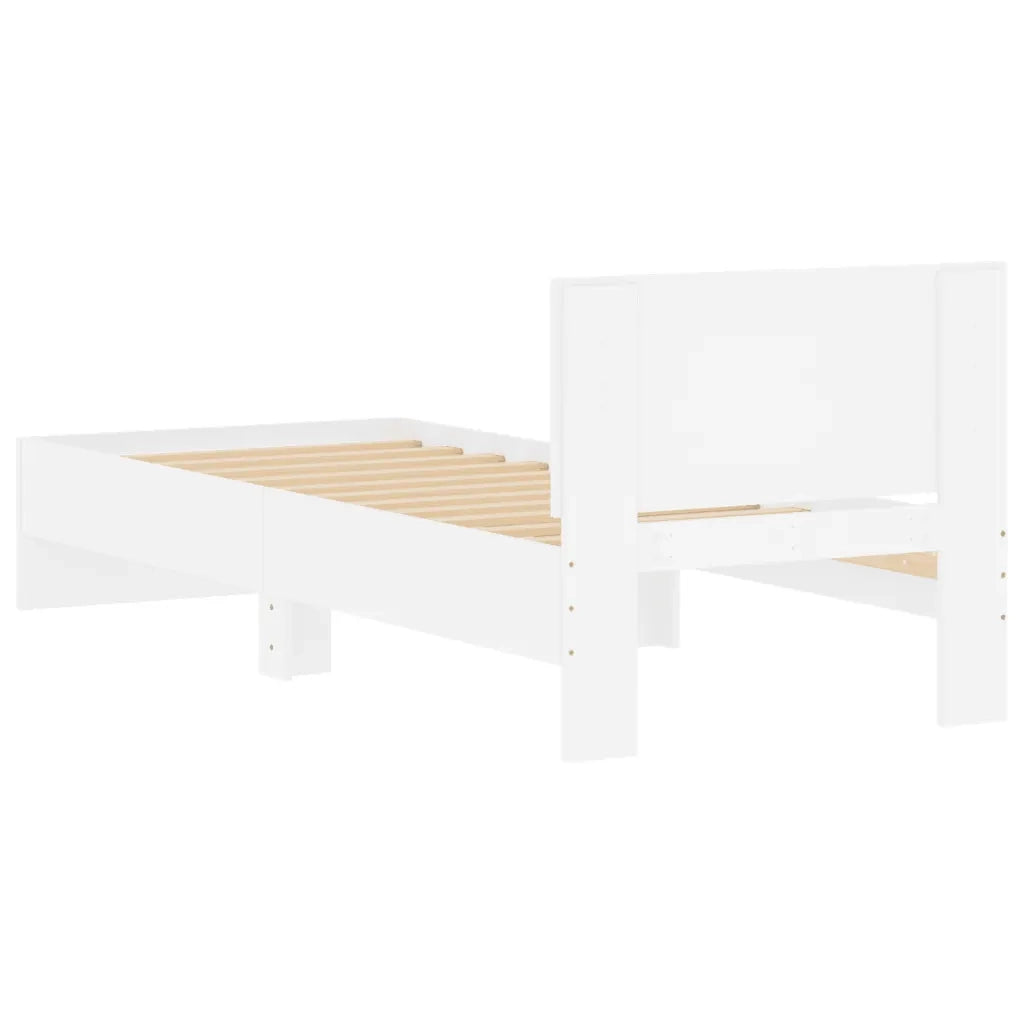Giroletto con Testiera Bianco 90x190 cm in Legno Multistrato 838652