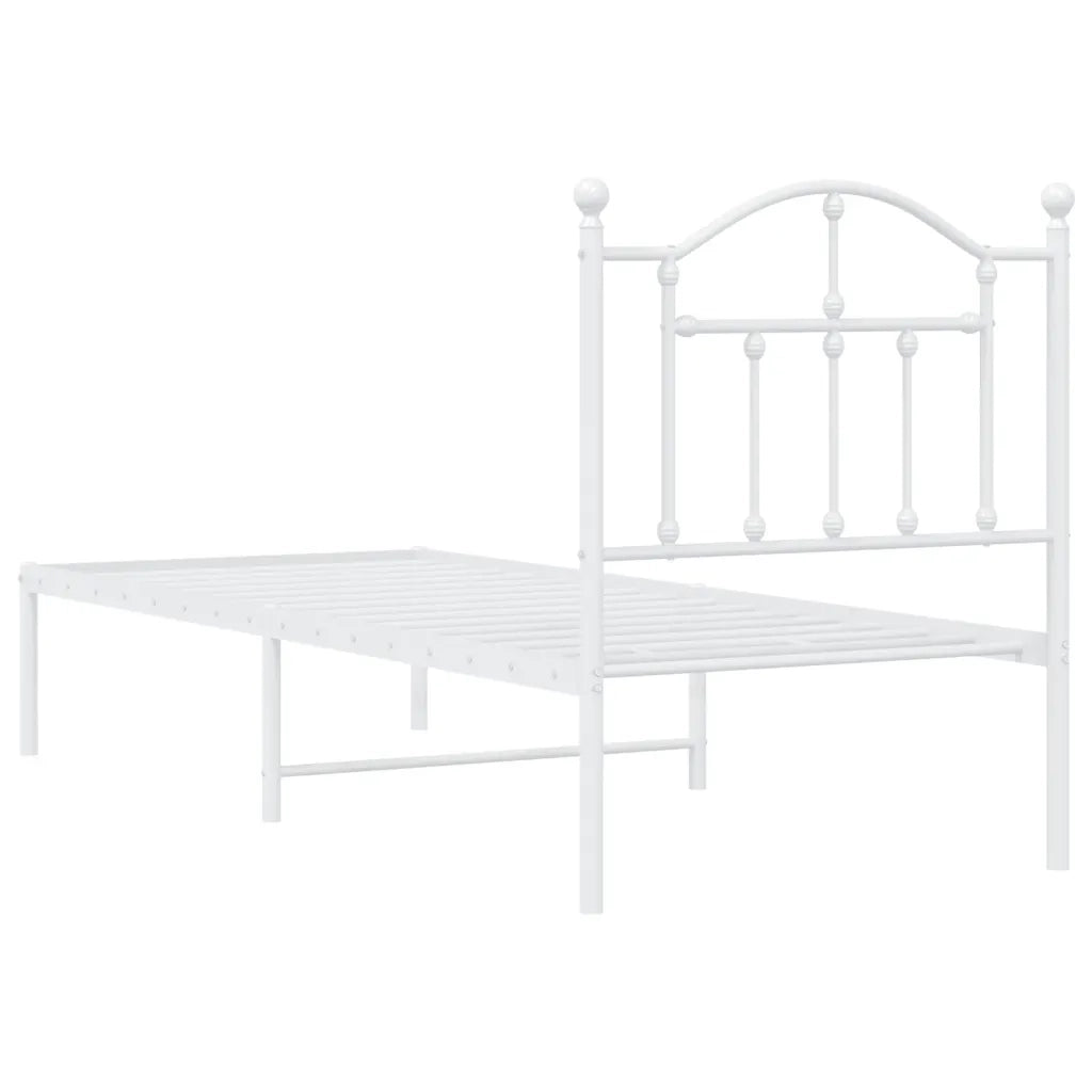 Giroletto senza Materaso con Testiera Metallo Bianco 75x190 cm