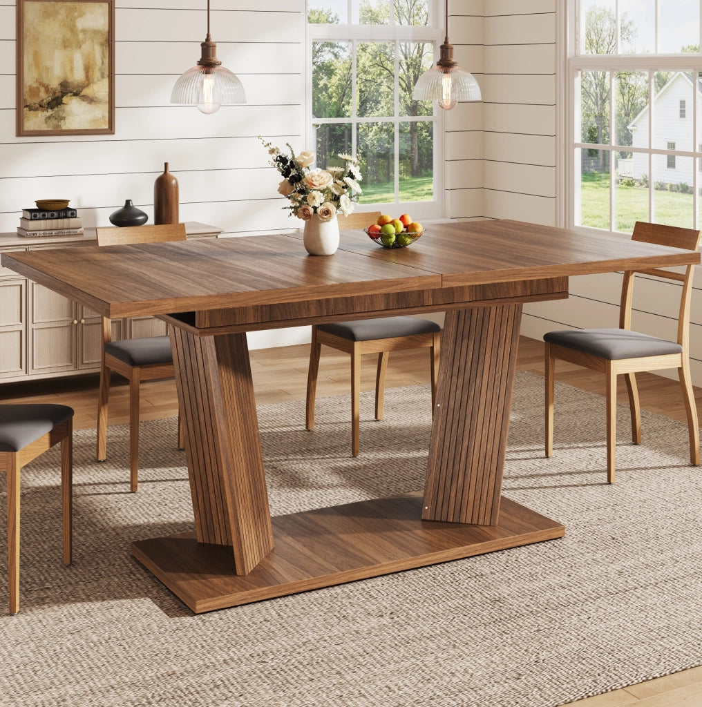 Tavolo da pranzo allungabile 120-160x80 cm marrone scuro