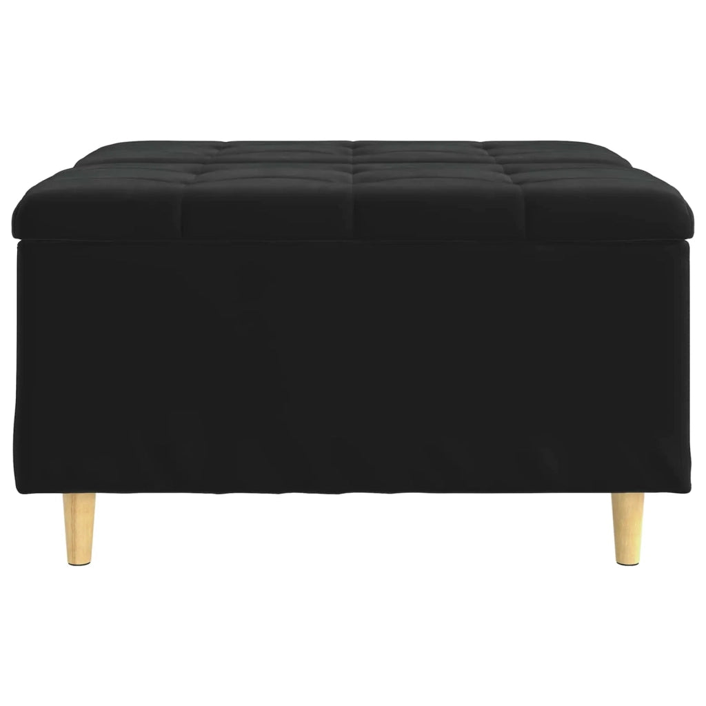 Pouf contenitore con cuscino Nero 80 x 80 x 45 cm Velluto