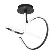 Curvy - Plafoniera LED 39W 3000K IP20 con struttura in alluminio finitura nero opaco, design sinuoso e tondeggiante - Rossini Group