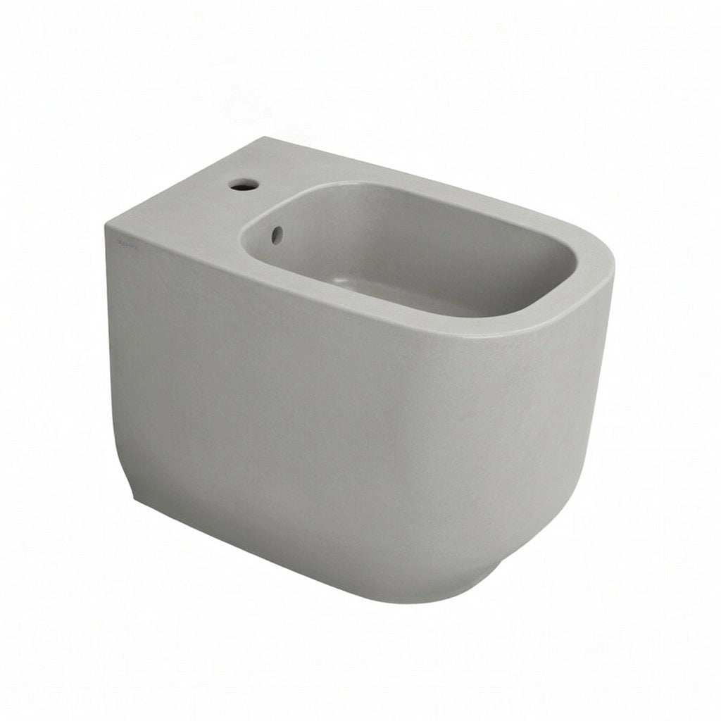 Sanitari filomuro WC e Bidet in Ceramica Copriwater soft-close Ceramiche Dolomite serie ALBA - Grigio Cemento