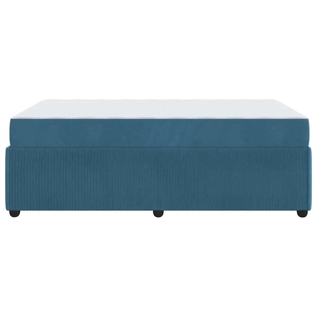 Struttura del letto con materasso Blu 120 x 190 cm Tessuto