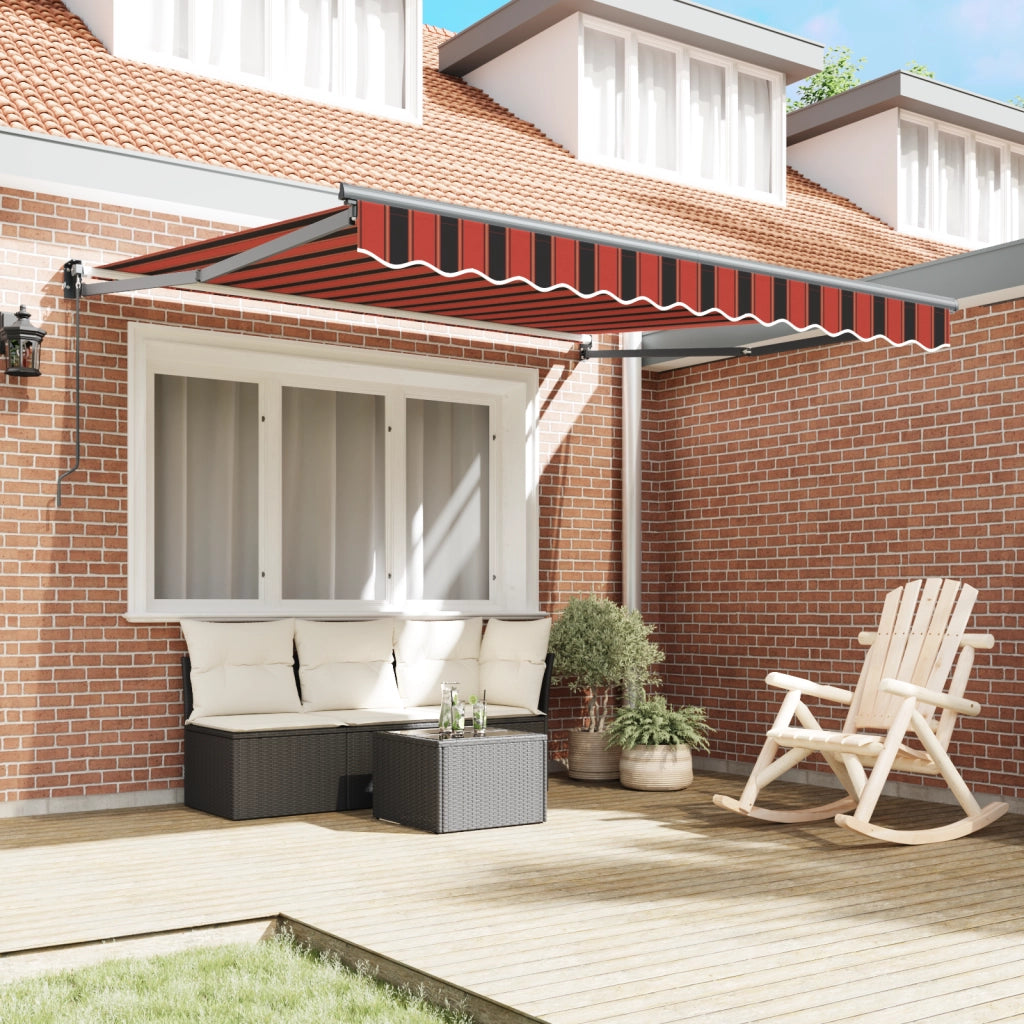 Tenda Retrattile Manuale Arancione e Marrone 300x250 cm