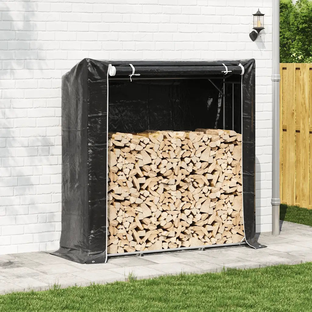 vidaXL Rastrelliera per Legna con Copertura Antipioggia 200x60x200 cm