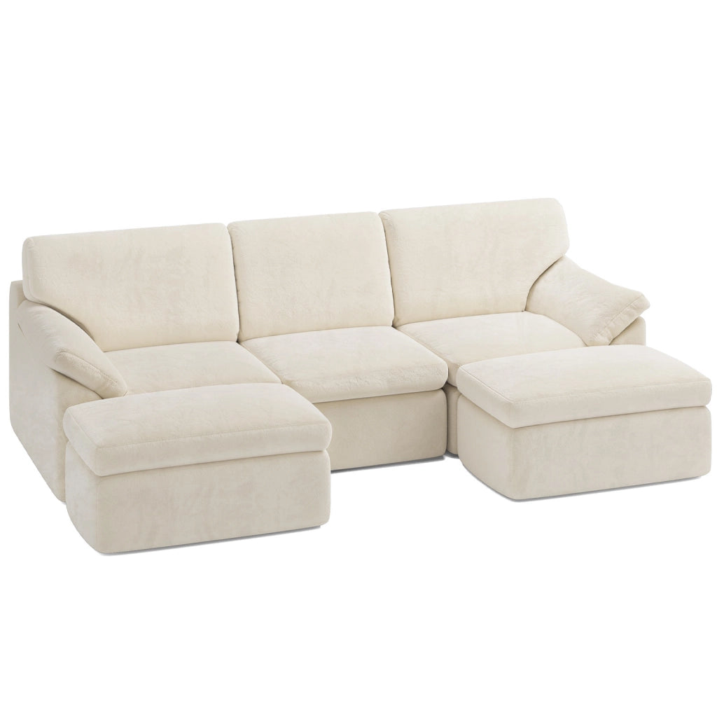 SET DIVANO MODULARE CLOUD - DIVANO A U ULTRA MORBIDO, MONTAGGIO NON RICHIESTO, BEIGE