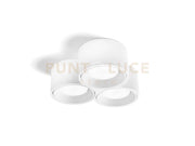 NASSO lampada da Soffitto 3 Luci attacco GX53 Tonda bianco in gesso e alluminio