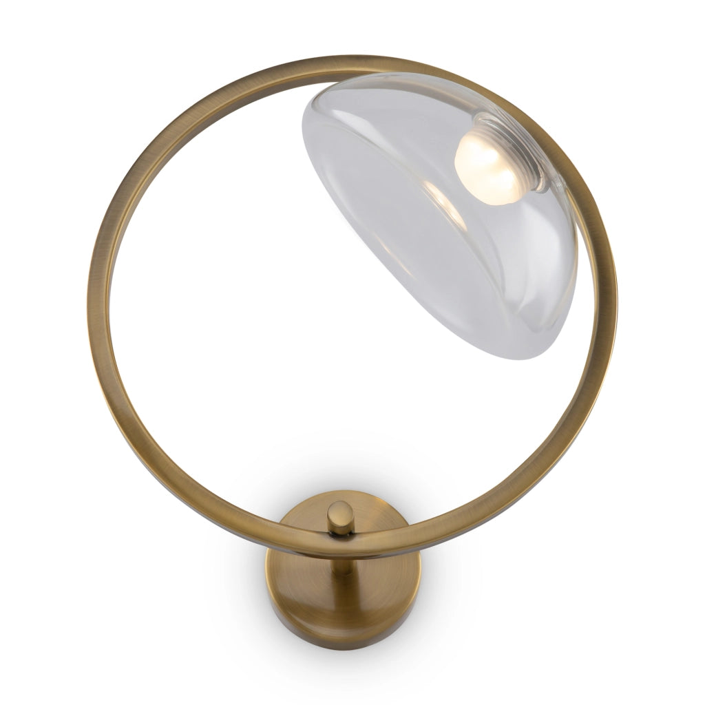 Maytoni Applique moderno Lunare 1 luce LED integrato ottone metallo vetro