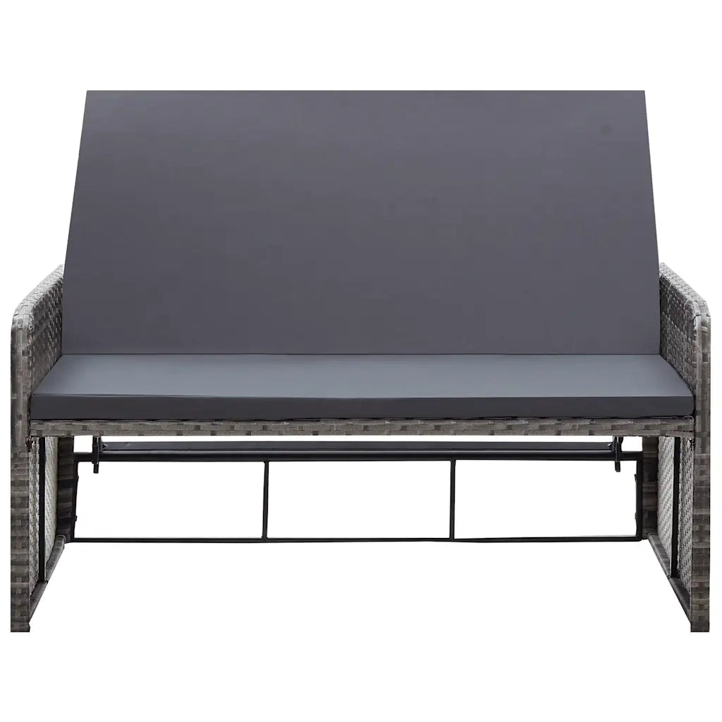 Set Divani da Giardino 2 pz con Cuscini in Polyrattan Grigio cod mxl 41453