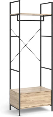 Armadio Enya, Legno, 60 x 180 cm con cassetto, per la conservazione di abbigliamento e accessori