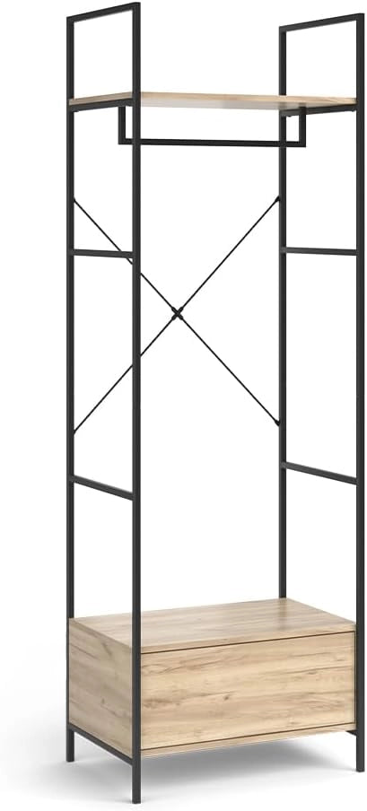 Armadio Enya, Legno, 60 x 180 cm con cassetto, per la conservazione di abbigliamento e accessori