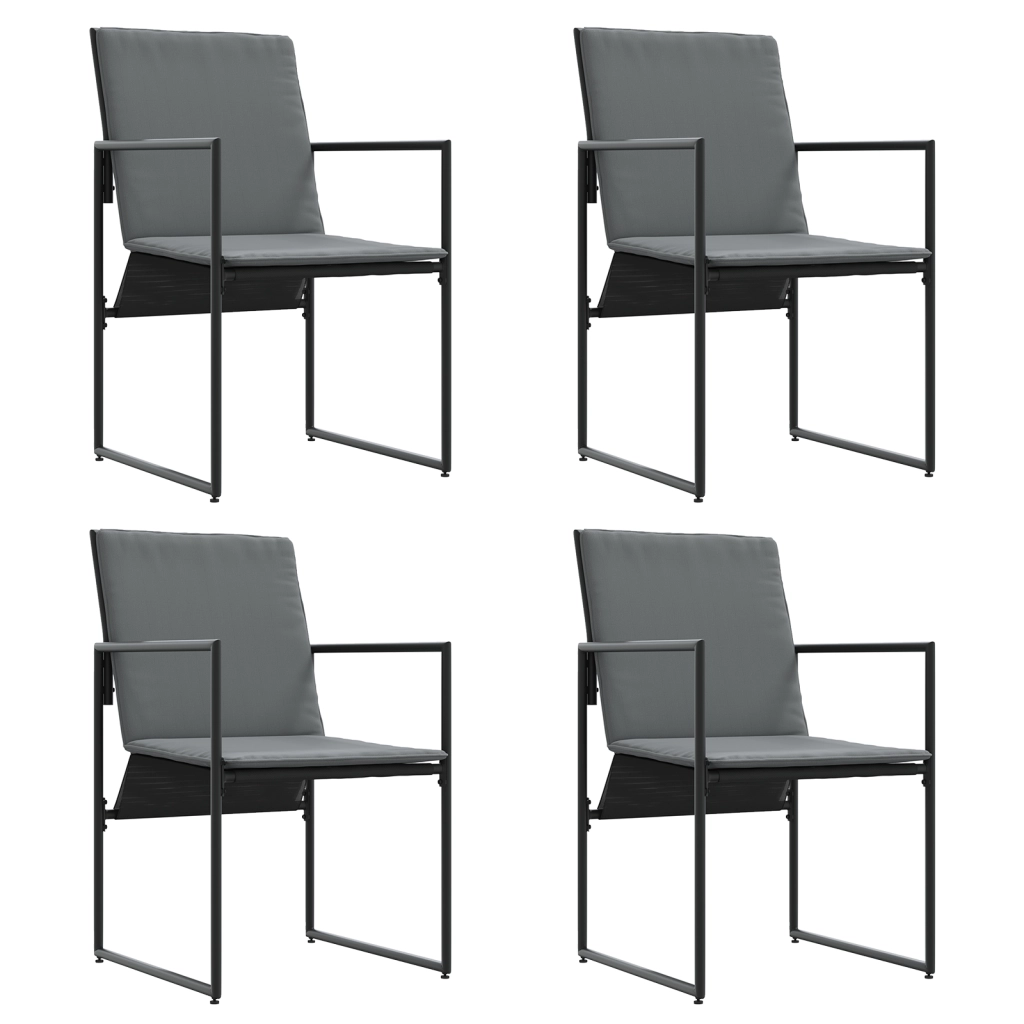 Set da Pranzo da Giardino in 6 Pezzi con Cuscini in Acciaio e Textilene
