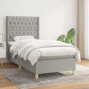 Giroletto a Molle con Materasso Grigio Chiaro100x200 cm Tessuto