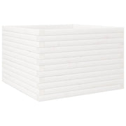 Fioriera | Cassetta per fiori | Vaso da Giardino Bianca 70x70x46 cm Legno Massello di Pino