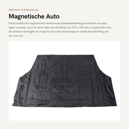 Parasole per Auto 210x120cm - Fissaggio Magnetico - Nero - Protezione da Neve/Congelazione - Alta Qualità - Servizio Orientato al Cliente - Protezione Vetrata Anteriore