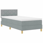 Letto singolo | Letto per adulti | Letto a Sorgente LED Grigio chiaro 90 x 200 cm Tessuto