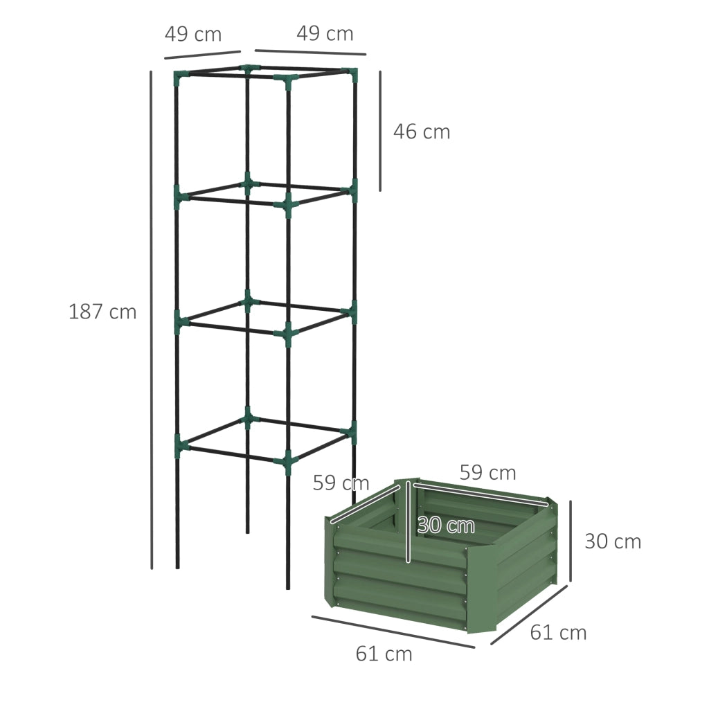 Fioriera con griglia regolabile ¨C zephmum ¨C verde 61x61x187 cm