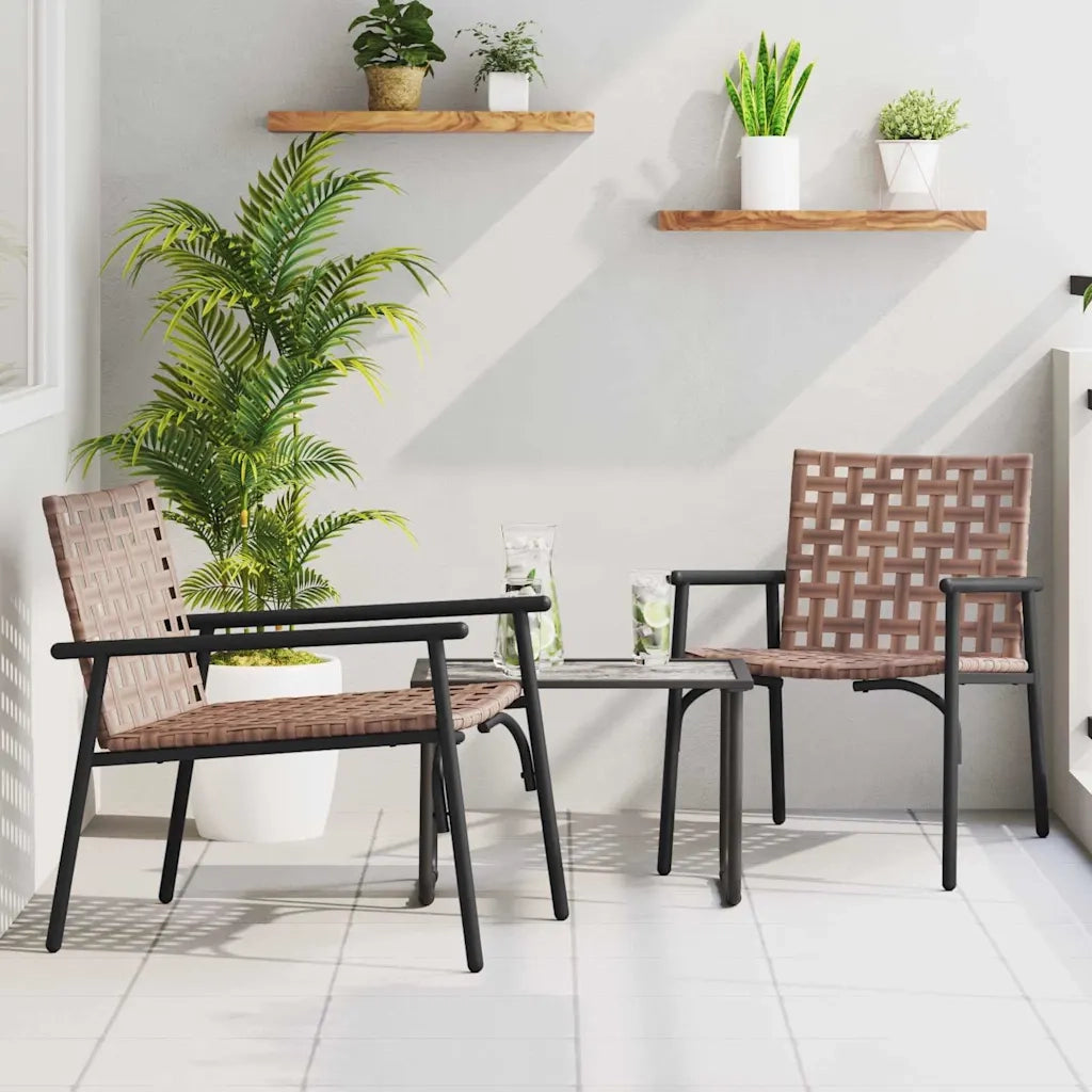 Sedia da Giardino 2 pcs Marrone 78 x 55,5 x 75,5 cm polyrattan 42004143