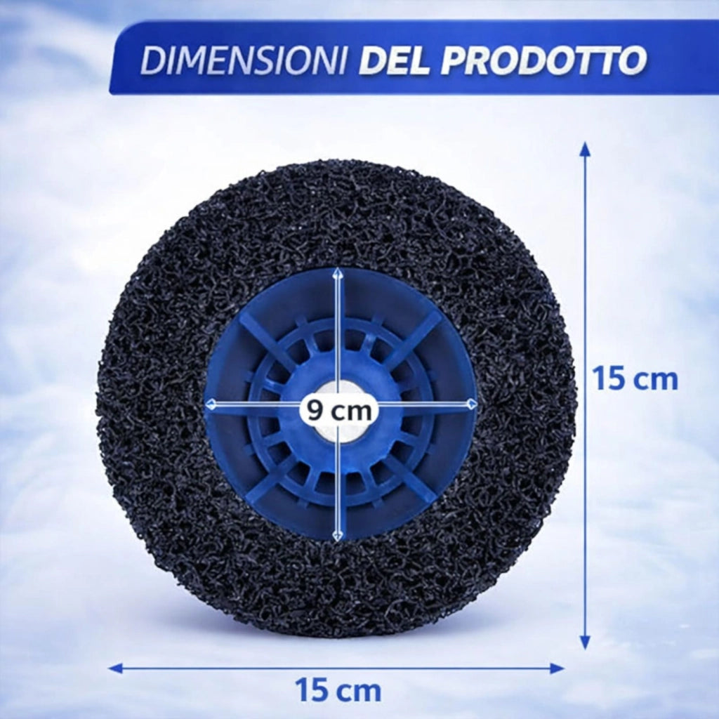 Spazzola Pulitore per Mozzi Ruota Ø150 mm Attacco 1/2 Rimozione Ruggine e Sporco 12853