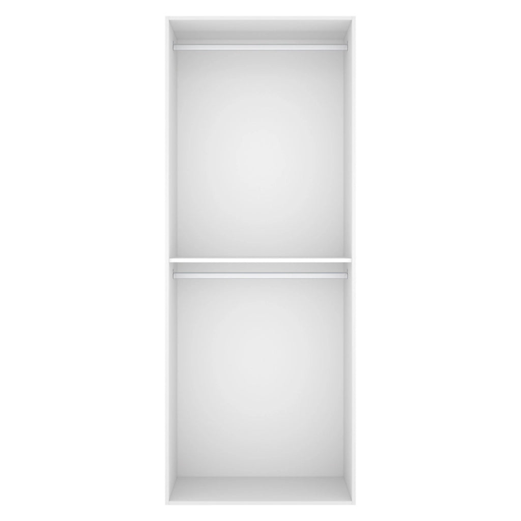 Armadio Camera da Letto Ashebrook, Guardaroba Grande un Ripiano, 45x205h cm Bianco