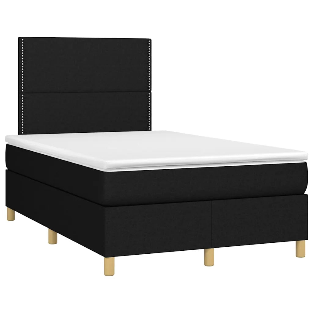 Letto a Molle con Materasso e LED Nero 120x190 cm in Tessuto 3270241