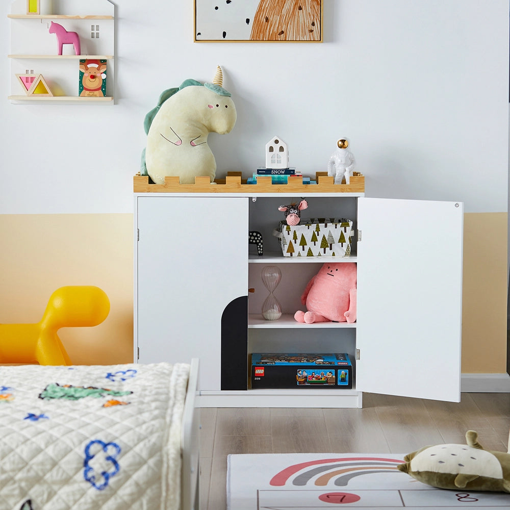SoBuy Cassettiera per bambini Mobiletti per la Cameretta ragazzi Armadietto portaoggetti Scaffale per cameretta L86xP30xA87cm, KMB44-W