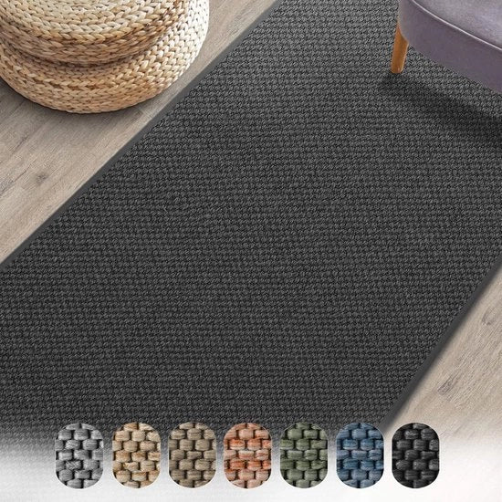 Tappeto in Sisal-Look Duraturo - Antracite, 66 x 250 cm, Varie Colori e Dimensioni