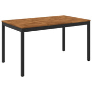 Tavolo da cena da giardino Naturale e Nero 141 x 80,5 x 75 cm 901319