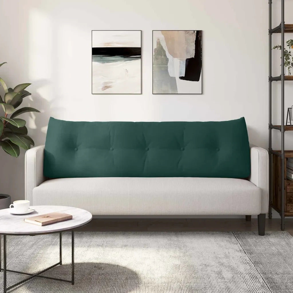 Cuscino per Schiena Verde Scuro 160 x 24 x 50 cm Velluto 42014547