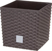 Cesto di Rattan Menta Scuro Dimensione Piccola 17cm Forma Quadrata Vaso di Fiori