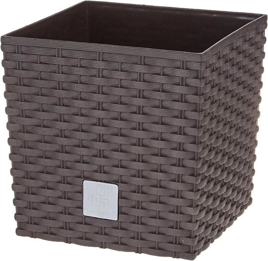 Cesto di Rattan Menta Scuro Dimensione Piccola 17cm Forma Quadrata Vaso di Fiori