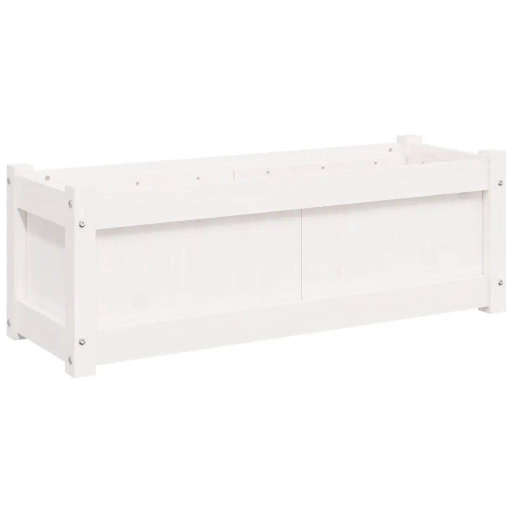 Fioriera da Giardino-Vaso da Esterno Bianca 90x31x31 cm Legno Massello di Pino