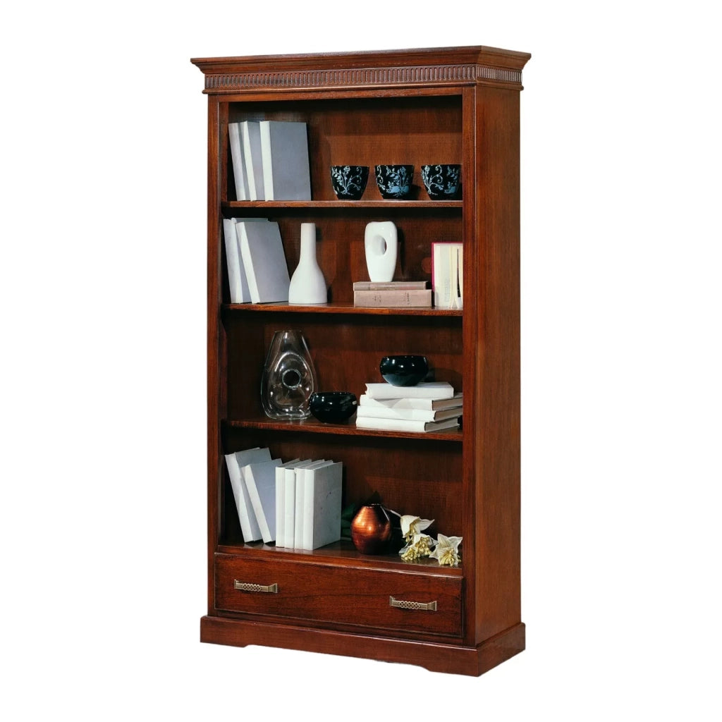 Libreria arte povera 3 ripiani in legno tinta noce l.108 p.40 h.200 - Mobili 2G