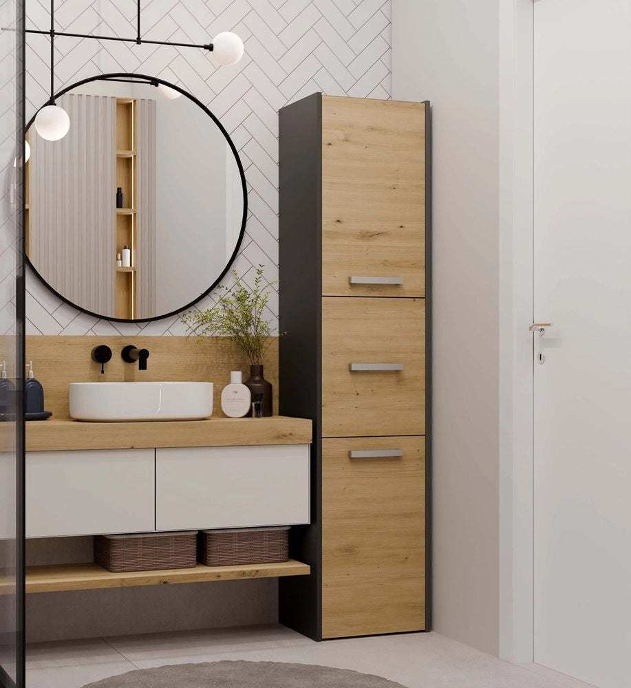 Colonna bagno SARA S43 antracite rovere artisan