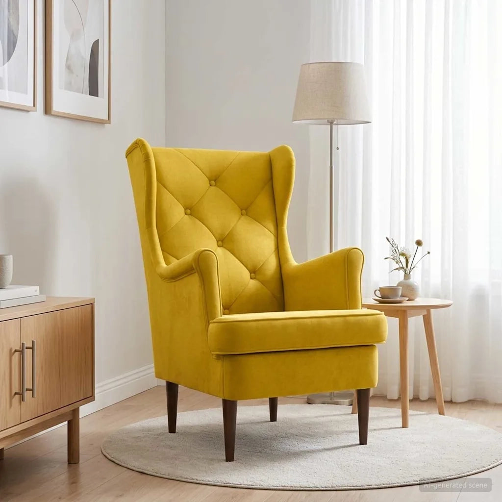Poltrona Giallo Velluto 42029913