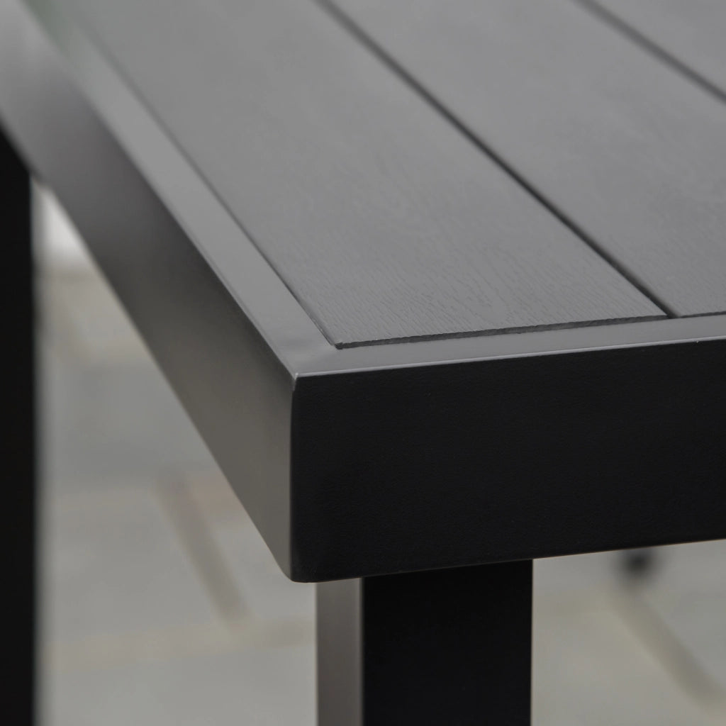 Tavolo da pranzo per giardino 6 posti in alluminio ¨C zephmum ¨C nero 140x90x74 cm