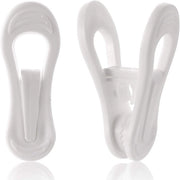 Confezione da 50 clip per assestatori per abiti, clip multifunzionali, facile da applicare su assestatori per abiti, clip per dita in plastica per uso domestico, ufficio, viaggio, bianco