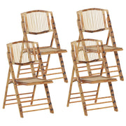 Set di 4 sedie pieghevoli in legno chiaro sedie da pranzo in rattan stile boho
