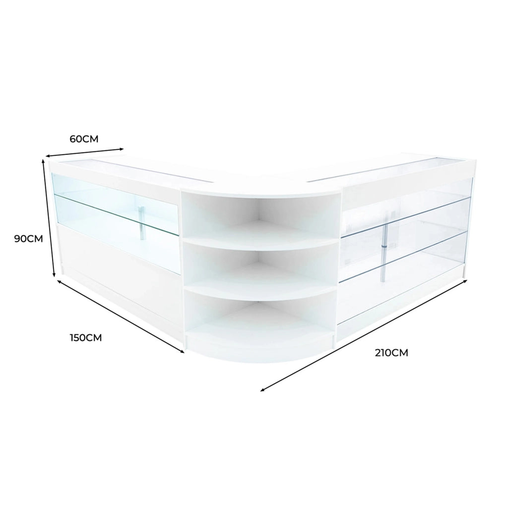 Set Banconi Bianco Calliope LED K1500 C1500 LM60 Vetrina Negozio con Serratura