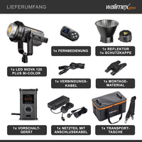 Niova 120 Plus Luce video LED dimmerabile Bi-Color con riflettore I Luce da studio con tecnologia COB LED I 5600 K, CRI=95 I Luminosità regolabile dal 10 al 100%.