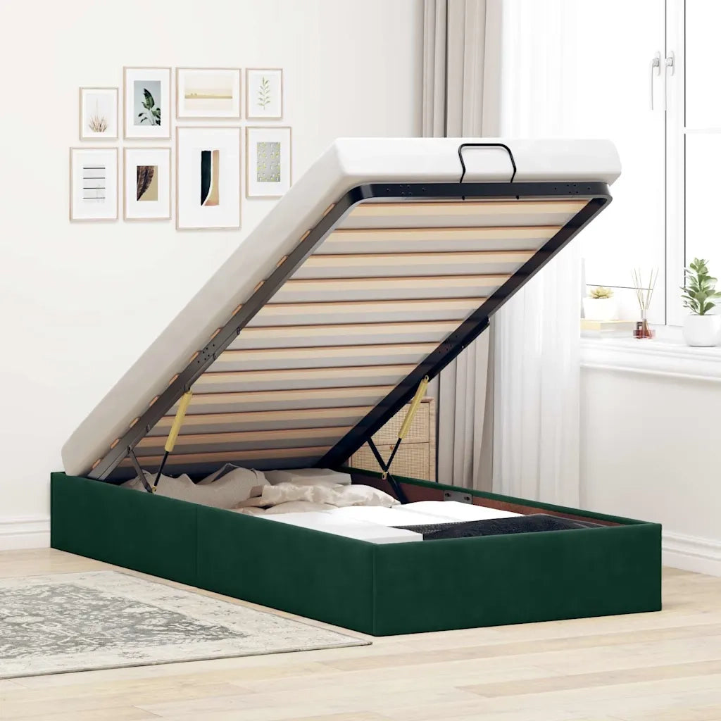 Struttura Letto Pouf Senza Materasso 90x200 cm Velluto